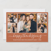 書道モダンテラコッタ5写真サンクスギビング シーズンカード (正面)