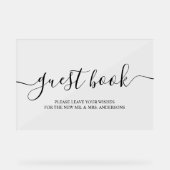 書道モダンデザインゲストブックサイン アクリルサイン (正面)