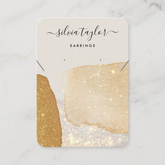 書道モダンネックレスイヤリング金ゴールド事業 名刺 (正面)