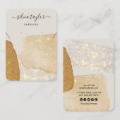 書道モダンネックレスイヤリング金ゴールド事業 名刺 (正面/裏面)