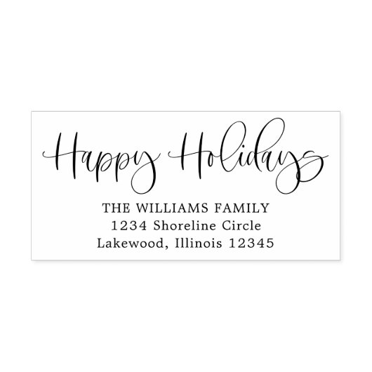 書道モダンハッピーホリデー差出人住所 セルフインキングスタンプ (デザイン)