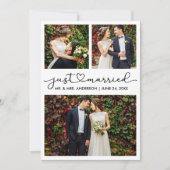 書道モダンハートス結婚クリプトの3枚の写真 案内状 (正面)