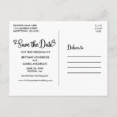 書道モダンハート写真を保存する ポストカード (裏面)