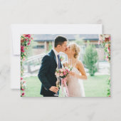 書道モダンハート写真結婚のメモ サンキューカード (裏面)