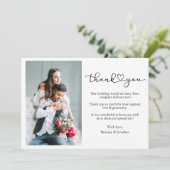 書道モダンハート台本2写真結婚の サンキューカード (スタンド正面)