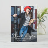 書道モダンハート大学院写真 サンキューカード (スタンド正面)