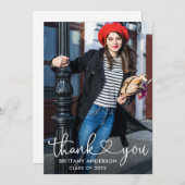 書道モダンハート大学院写真 サンキューカード (正面/裏面)