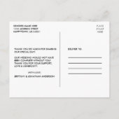 書道モダンハート結婚のお礼 ポストカード (裏面)