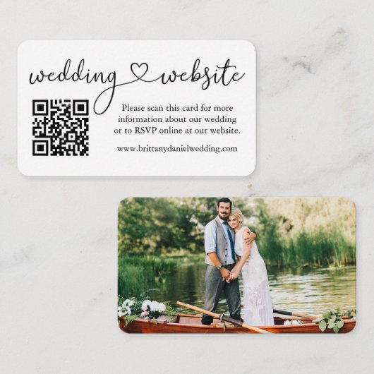 書道モダンハート結婚のWebサイトQR写真 エンクロージャーカード (正面/裏面)