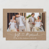 書道モダンハート2フォトクラフト結婚ズ 案内状 (正面/裏面)