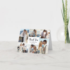 書道モダンハート6 Photo Collage結婚's サンキューカード