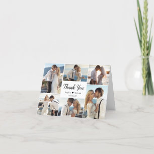 書道モダンハート6 Photo Collage結婚's サンキューカード