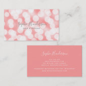 書道モダンピンクのシャンパン《写真》ぼけ味灯 名刺 (正面/裏面)