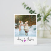 書道モダンピンクのミッテンス写真 シーズンポストカード (スタンド正面)