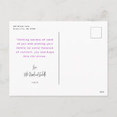 書道モダンピンクのミッテンス写真 シーズンポストカード (裏面)