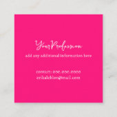 書道モダンピンクのミニマル スクエア名刺 (裏面)