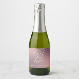 書道モダンピンクバチェロレッテ スパークリングワインラベル