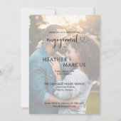 書道モダンフォトオーバーレイ婚約 招待状 (正面)