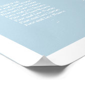 書道モダンフォントDIYカラーダスティブルー ポスター (角)