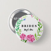 書道モダンフローラ嫁のお母さ結婚ん 缶バッジ (正面&裏面)