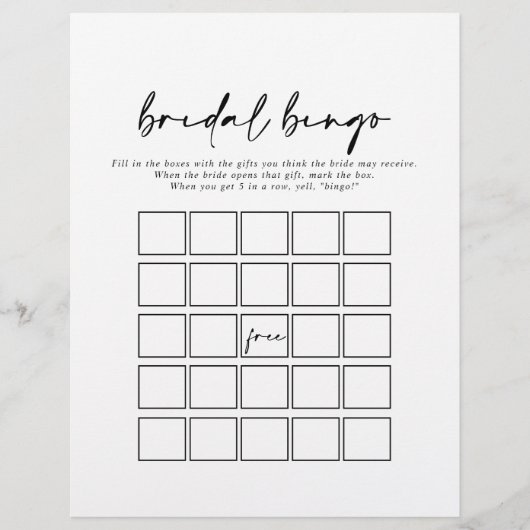 書道モダンブライダルエレガントビンゴゲーム (正面)