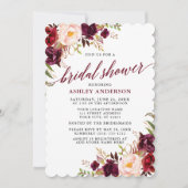 書道モダンブライダルシャワーブルゴーニュフローラ 招待状 (正面)
