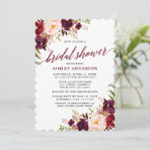 書道モダンブライダルシャワーブルゴーニュフローラ 招待状 (スタンド正面)