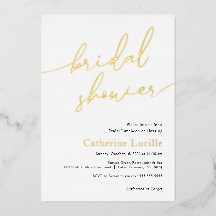 書道モダンブライダルシャワー箔招待状