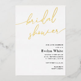 書道モダンブライダルシャワー箔招待状 箔招待状