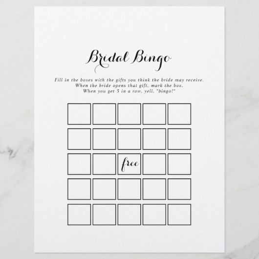 書道モダンブライダルビンゴゲーム (正面)