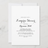 書道モダンブライダルランジェリーシャワー 招待状 (正面)