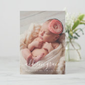 書道モダンベビーガール写真コラージュ誕生 案内状 (スタンド正面)