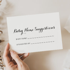 書道モダンベビー名候補カード