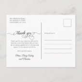 書道モダンベビー生まれたばかりの写真ありがとう ポストカード (裏面)