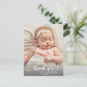 書道モダンベビー生まれたばかりの写真ありがとう ポストカード (スタンド正面)