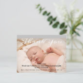 書道モダンベビー誕生写真ありがとう 案内ポストカード (スタンド正面)