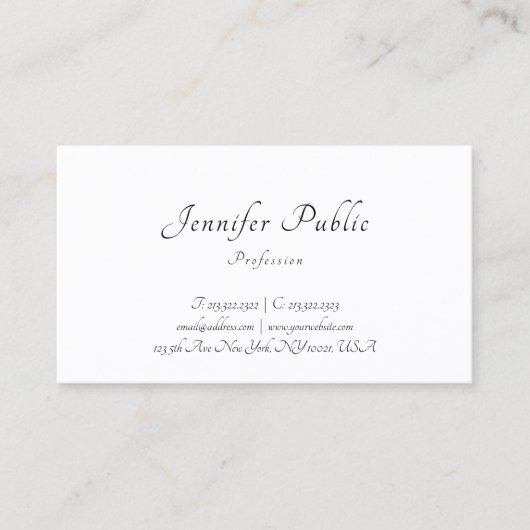 書道モダンミニマエレガントリストテンプレート 名刺 (正面)