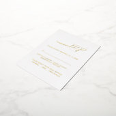書道モダンミニマリスウェディングRSVP 箔招待状ポストカード (回転した状態)