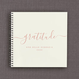 書道モダンミニマルピンク感謝ジャーナル ノートブック