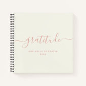 書道モダンミニマルピンク感謝ジャーナル ノートブック (正面)