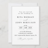 書道モダンミニマル結婚ラリスト 招待状 (正面)