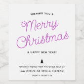 書道モダンメリークリスマス事業 ワインラベル (シングルラベル)