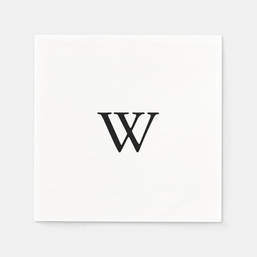 書道モダンモノグラム結婚ナプキン スタンダードカクテルナプキン (正面)