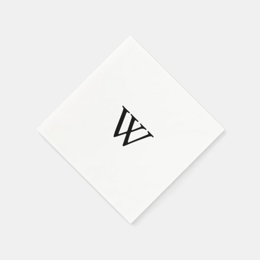 書道モダンモノグラム結婚ナプキン スタンダードカクテルナプキン (角)