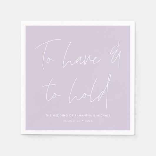 書道モダンラベンダーパープル結婚ズ スタンダードカクテルナプキン (正面)