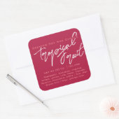 書道モダンレタリングダークピンクキャンドル スクエアシール (封筒)