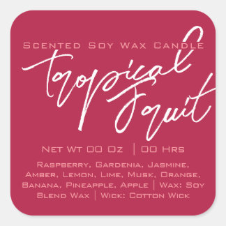 書道モダンレタリングダークピンクキャンドル スクエアシール