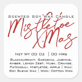 書道モダンレタリングホワイトブラックキャンドル スクエアシール