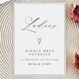 書道モダンレディースバスルーム結婚のサイン ポスター