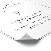 書道モダンレディースバスルーム結婚のサイン ポスター (角)